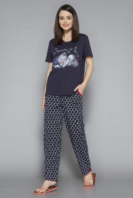 Intima Navy Printed Pyjama Set Intima Navy Printed Pyjama Set
