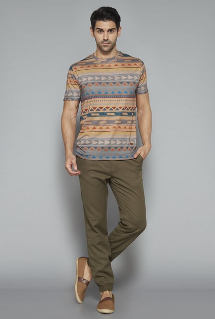 ETA Grey Aztec Printed T Shirt ETA Grey Aztec Printed T Shirt