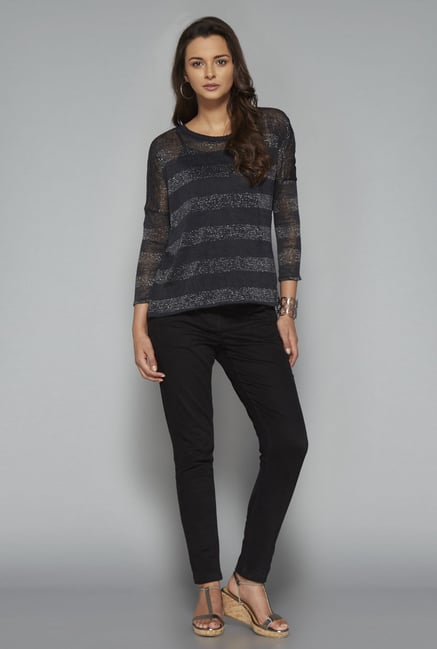 LOV Grey Striped T Shirt LOV Grey Striped T Shirt