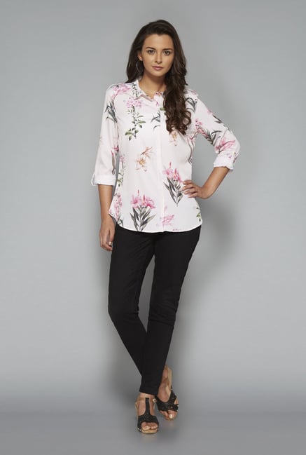 LOV Pink Floral Printed Blouse LOV Pink Floral Printed Blouse