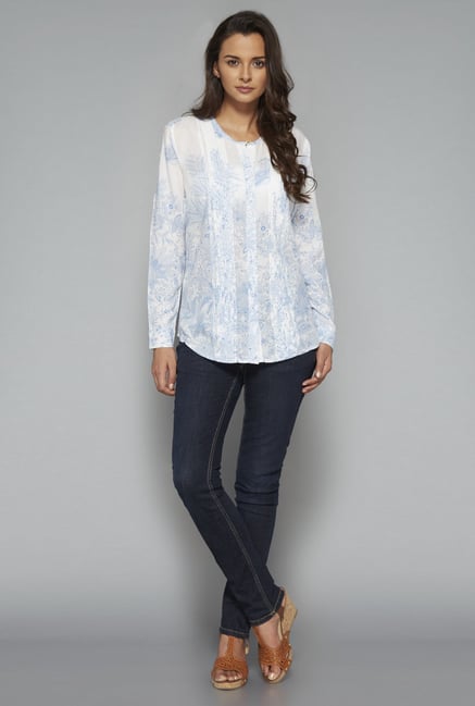 LOV White Floral Printed Blouse LOV White Floral Printed Blouse