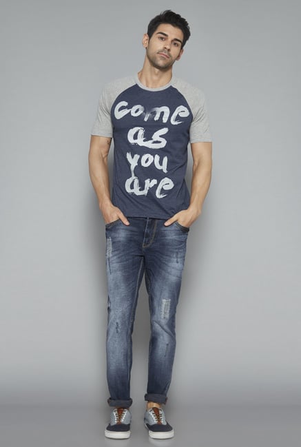 Nuon Navy Printed T Shirt Nuon Navy Printed T Shirt