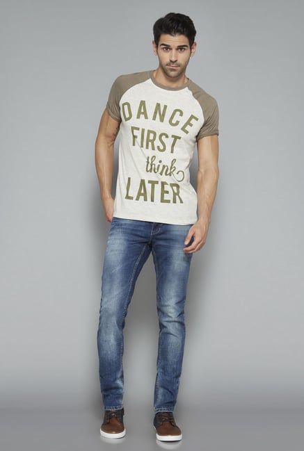 Nuon Beige Printed T Shirt Nuon Beige Printed T Shirt