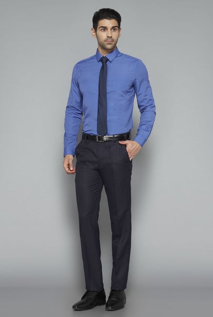 Weststreet Blue Solid Slim Fit Shirt Weststreet Blue Solid Slim Fit Shirt