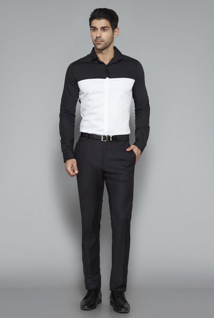 Weststreet Black & White Solid Shirt Weststreet Black & White Solid Shirt
