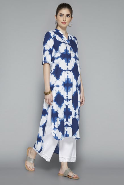 Utsa White Block Printed Kurta Utsa White Block Printed Kurta