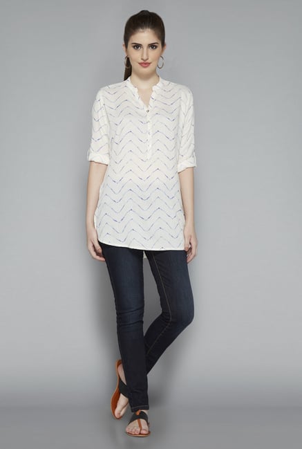 Utsa Off White Printed Kurti Utsa Off White Printed Kurti