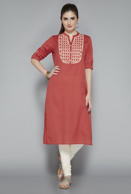 Utsa Coral Embroidered Kurta Utsa Coral Embroidered Kurta