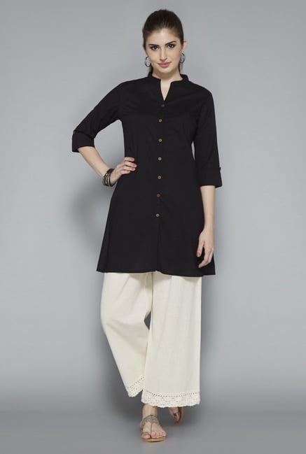 Utsa Black Solid Kurti Utsa Black Solid Kurti