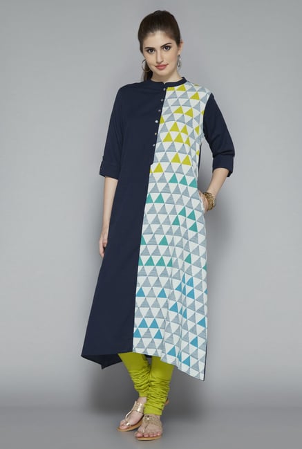 Utsa Navy Printed Kurta Utsa Navy Printed Kurta