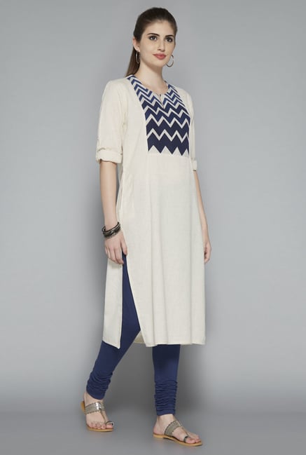 Utsa Beige Printed Kurta Utsa Beige Printed Kurta