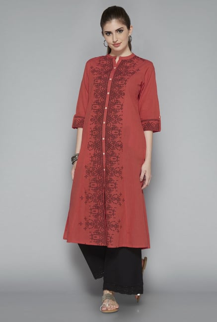 Utsa Red Printed Kurta Utsa Red Printed Kurta