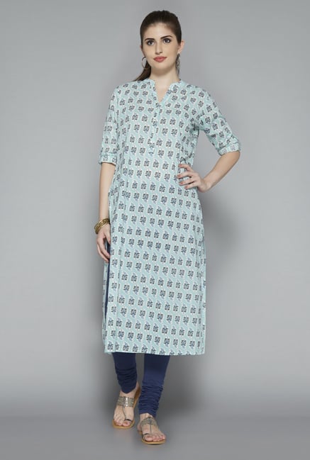Utsa Turquoise Block Printed Kurta Utsa Turquoise Block Printed Kurta