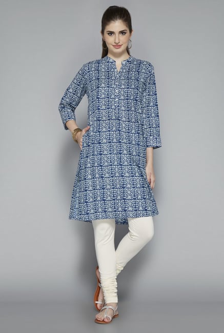 Utsa Indigo Printed Cotton Kurti Utsa Indigo Printed Cotton Kurti