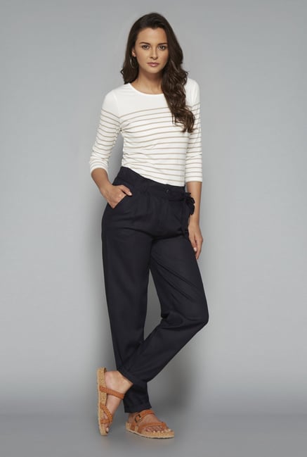 LOV Navy Solid Trouser LOV Navy Solid Trouser