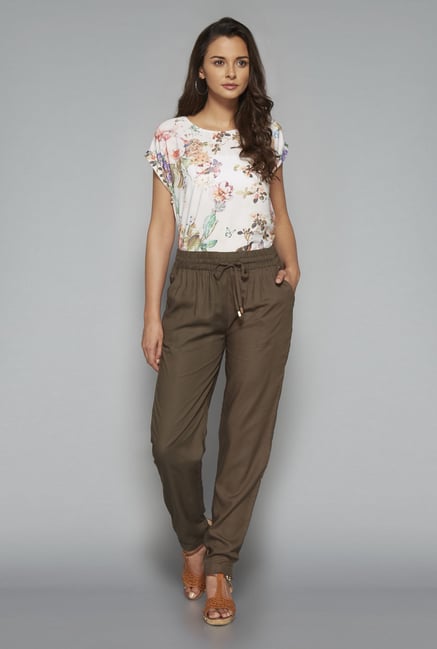 LOV Khaki Solid Trouser LOV Khaki Solid Trouser