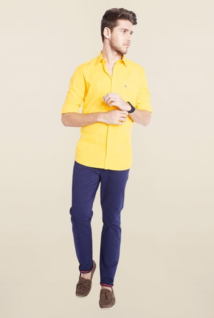 Parx Yellow Solid Shirt Parx Yellow Solid Shirt