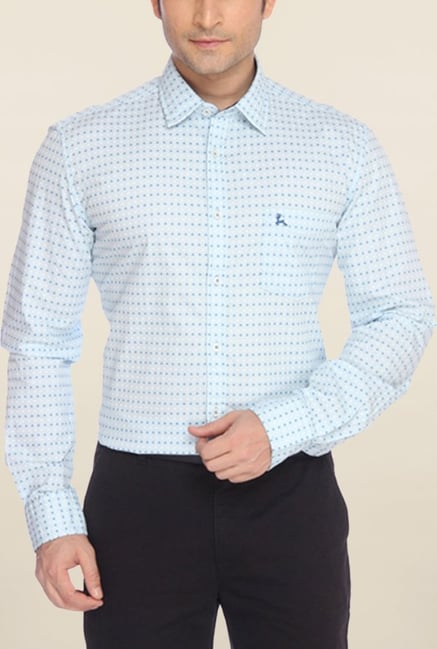 Parx Light Blue Printed Shirt Parx Light Blue Printed Shirt