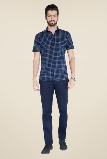 Parx Navy Checks Shirt Parx Navy Checks Shirt