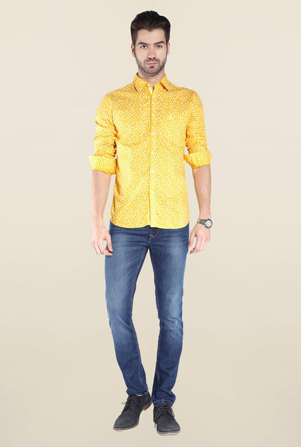 Parx Yellow Printed Shirt Parx Yellow Printed Shirt