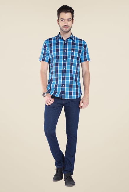 Parx Blue Checks Shirt Parx Blue Checks Shirt
