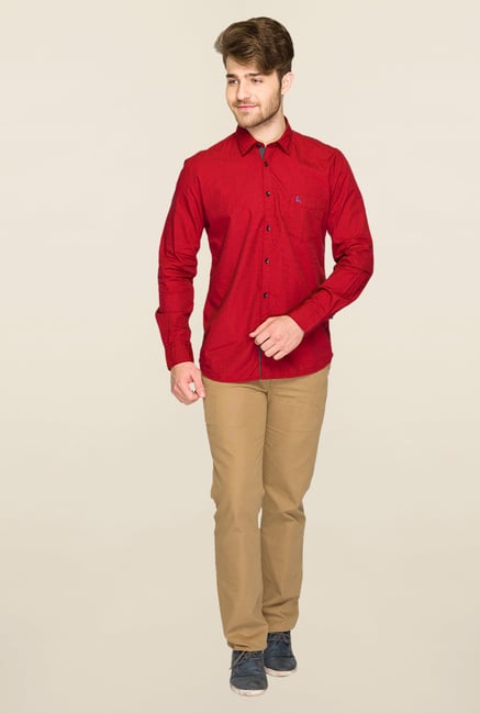 Parx Red Solid Shirt Parx Red Solid Shirt
