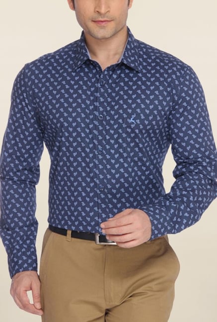 Parx Blue Printed Shirt Parx Blue Printed Shirt