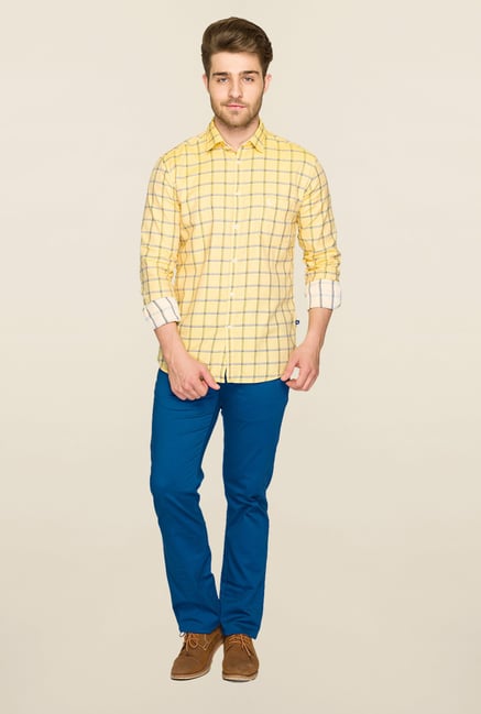 Parx Yellow Checks Shirt Parx Yellow Checks Shirt