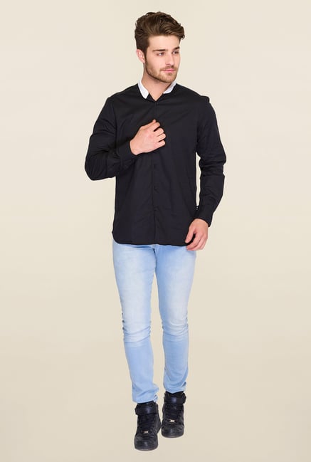 Parx Black Solid Shirt Parx Black Solid Shirt