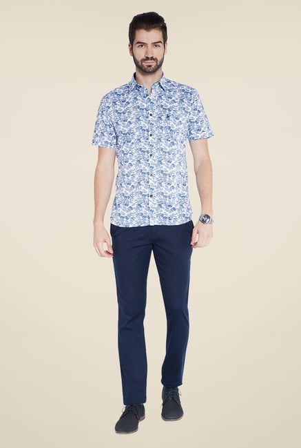 Parx Blue Printed Shirt Parx Blue Printed Shirt
