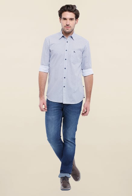 Parx Light Blue Printed Shirt Parx Light Blue Printed Shirt