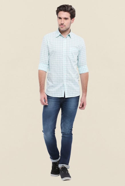 Parx Light Blue Checks Shirt Parx Light Blue Checks Shirt