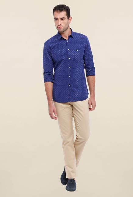Parx Dark Blue Printed Shirt Parx Dark Blue Printed Shirt