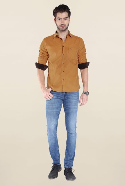 Parx Brown Solid Shirt Parx Brown Solid Shirt