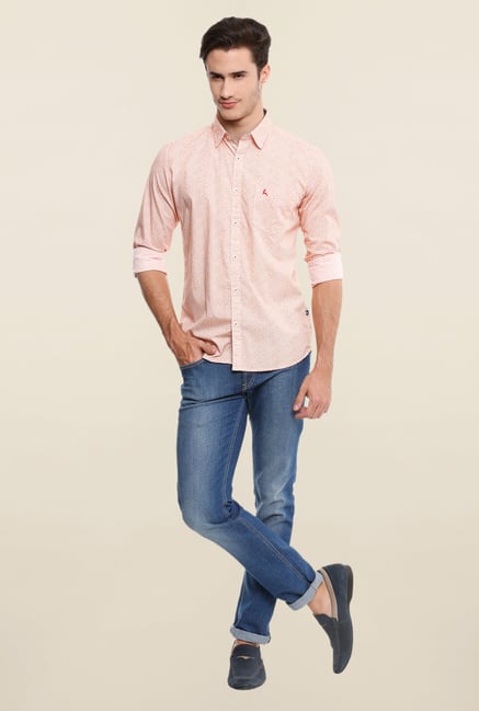 Parx Peach Printed Shirt Parx Peach Printed Shirt