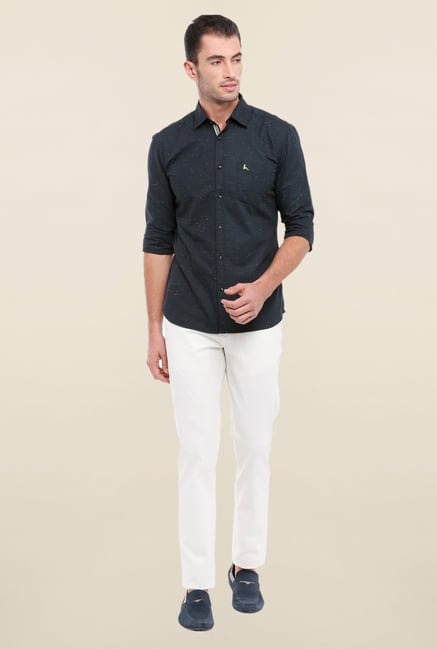 Parx Navy Printed Shirt Parx Navy Printed Shirt