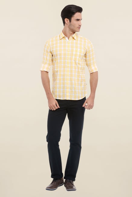 Parx Yellow Checks Shirt Parx Yellow Checks Shirt