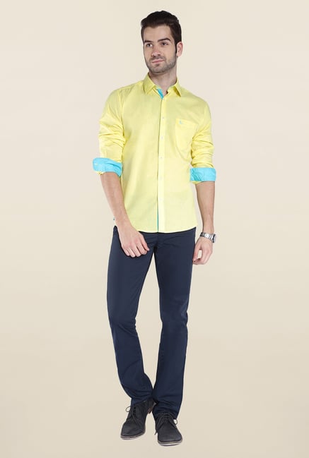 Parx Yellow Solid Shirt Parx Yellow Solid Shirt