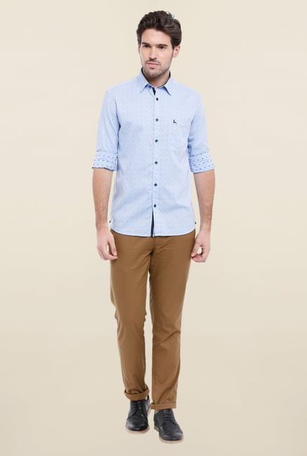 Parx Blue Printed Shirt Parx Blue Printed Shirt