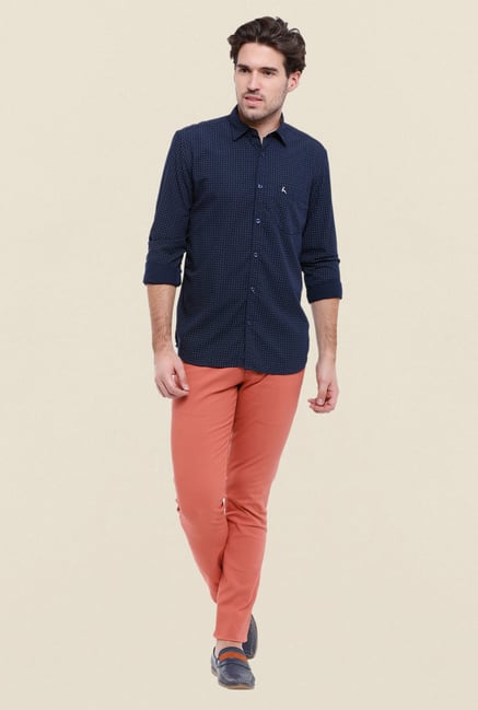 Parx Navy Printed Shirt Parx Navy Printed Shirt