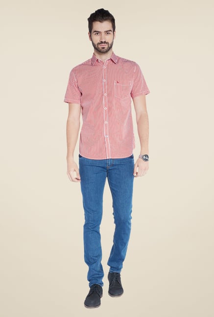Parx Orange Striped Shirt Parx Orange Striped Shirt