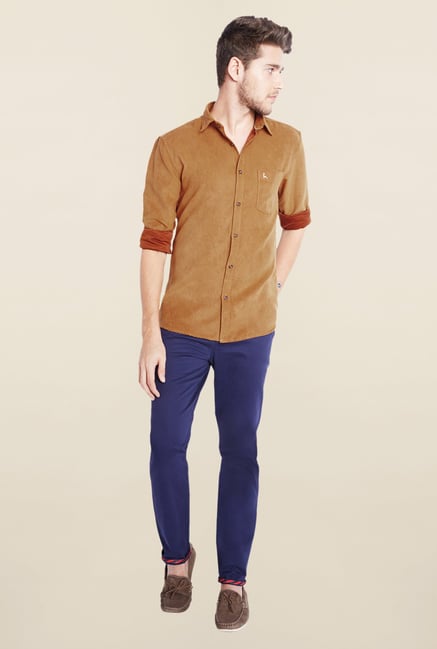 Parx Brown Solid Shirt Parx Brown Solid Shirt