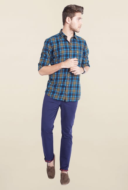 Parx Navy Checks Shirt Parx Navy Checks Shirt