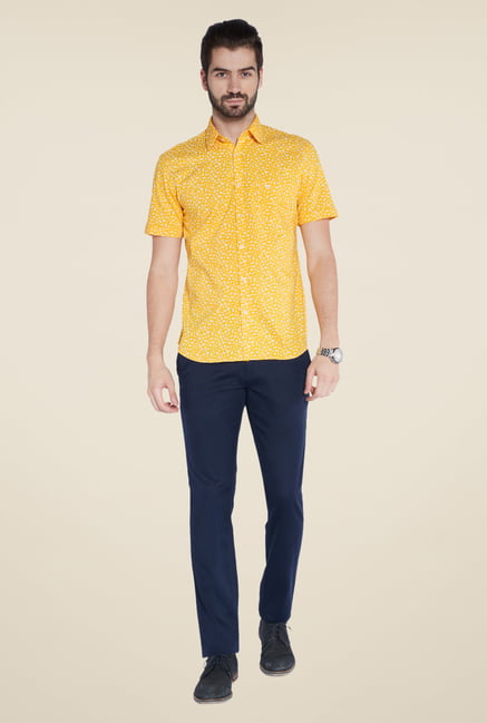 Parx Yellow Printed Shirt Parx Yellow Printed Shirt