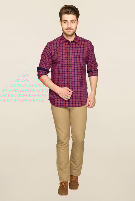 Parx Red & Navy Checks Shirt Parx Red & Navy Checks Shirt
