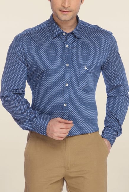 Parx Blue Printed Shirt Parx Blue Printed Shirt