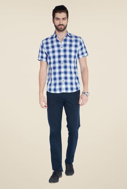 Parx Blue & White Checks Shirt Parx Blue & White Checks Shirt