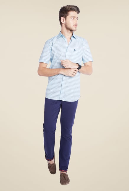 Parx Light Blue Printed Shirt Parx Light Blue Printed Shirt