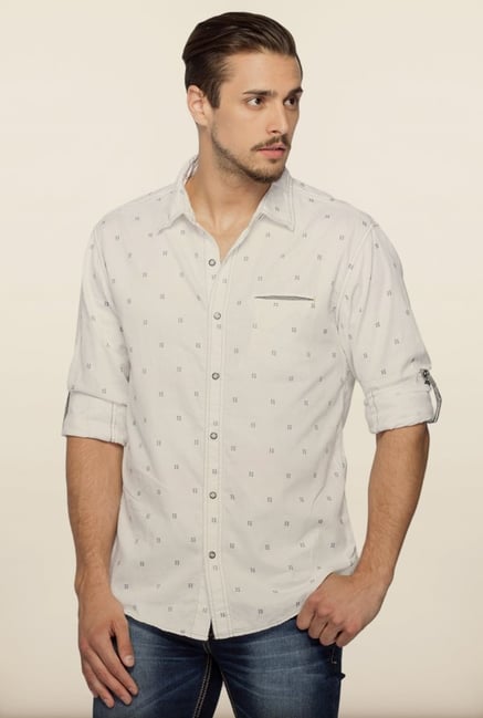 Spykar White Printed Shirt Spykar White Printed Shirt