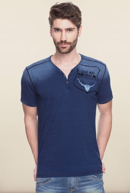 Spykar Indigo Solid T shirt Spykar Indigo Solid T shirt